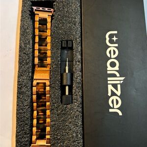 Wearlizer Rose Gold and Black Band With Link Tool For Apple Watches